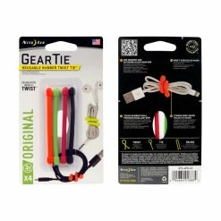 Nite Ize Gear Tie Reusable Rubber Twist Tie 3 In. - 4 Pack Backpacking Packs