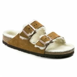 Birkenstock Arizona Shearling Suede Leather Sandals