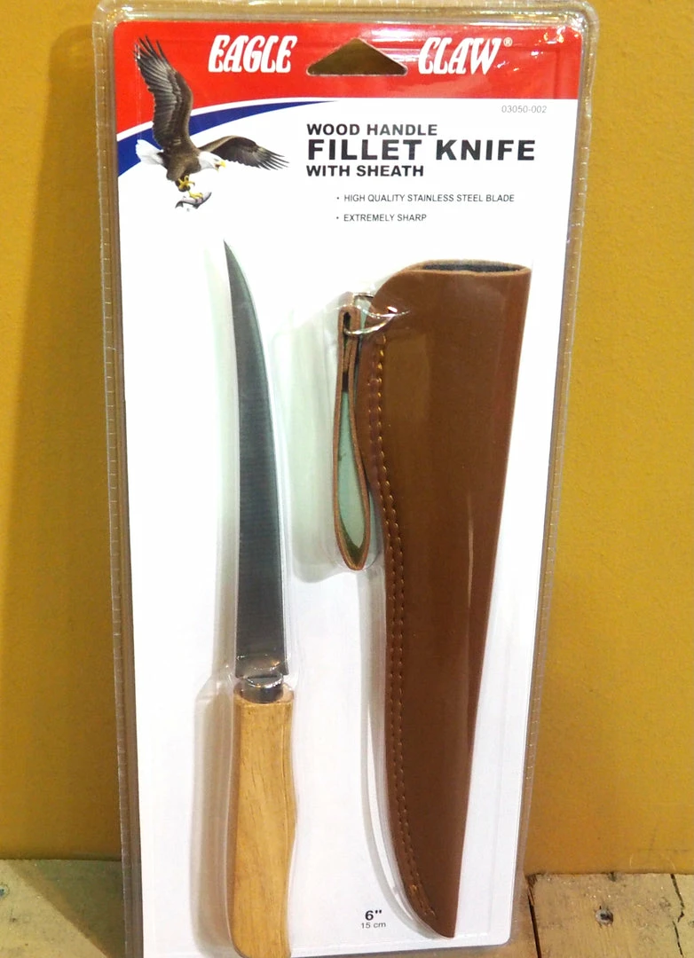 Coupon โ Fishing Eagle Claw Wood Handle Fillet Knife With Sheath ๐ 4 Fishing Eagle Claw Wood Handle Fillet Knife With Sheath